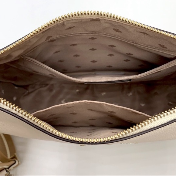 New Kate Spade Rosie Large Crossbody Pebbled Leather Parchment - Picture 6 of 16